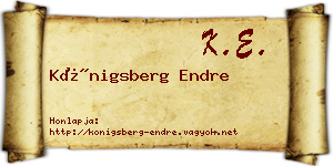 Königsberg Endre névjegykártya